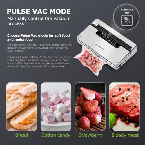 Bonsenkitchen Vacuum Sealer Machine, 5 Modes, Built-in Cutter & Bag Storag — view 4
