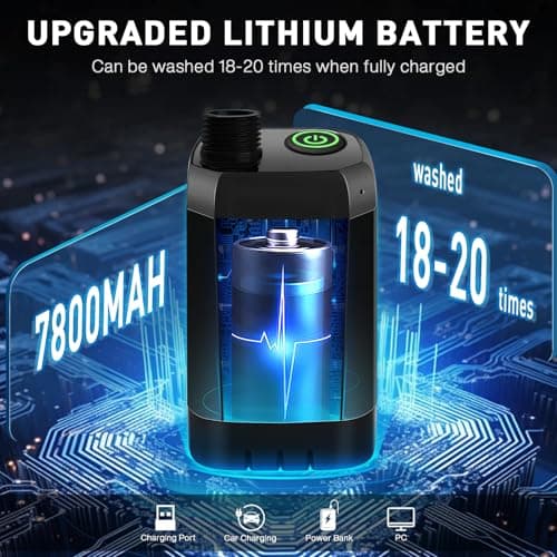 7800mAh Upgrade Portable Camping Shower with Digital Display & Temperature — view 3
