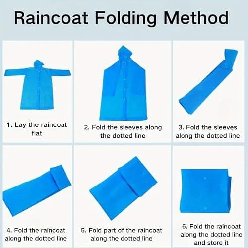 Boolavard 4pcs Heavy-Duty Plastic Rain Ponchos for Adults - Reusable Full-Coverage Hooded Poncho with Drawstring, Unisex Family Pack for Outdoor, Travel — view 6