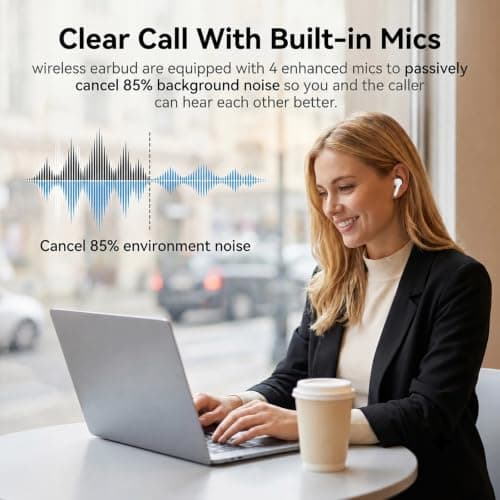 Wireless Earbuds,Bluetooth 5.4 Earphones In Ear with 4 ENC Noise Cancelling Mic,50H Playtime Wireless Headphones with HiFi Stereo Deep Bass,Touch Control Ear Buds,IP8 Waterproof for iPhone/Android/IOS — view 3