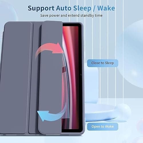 YRH Case for Samsung Galaxy Tab A11 2025, 8.7 inch, with Pen Holder, Auto Sleep/Wake, Adjustablet Stand, Soft TPU Protective Tablet Cover (Purple) — view 3
