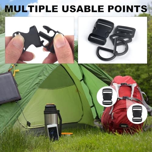 32 Pcs Plastic Side Release Buckles, 44.5mm Plastic Buckle Clips, Tri-Glide Slide Buckles, Heavy Duty Belt Clips Backpack Buckle Replacement Set for Backpack Luggage Straps Webbing Clip(3 Styles) — view 6