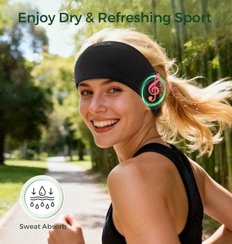 MUSICOZY Sleep Headphones Bamboo Cotton Headband Cool for Side Sleepers — view 4