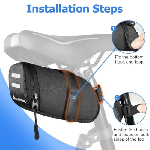flintronic Bike Saddle Bag, Mini Reflective Cycling Seatpost Bag for Mountain and Road Bikes — view 3