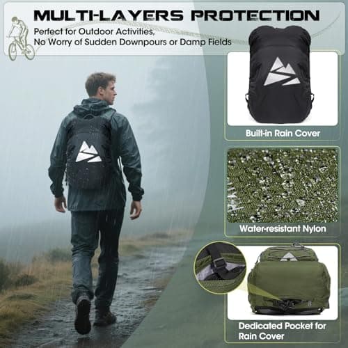 RAINSMORE Hydration Backpack with 2L Hydration Bladder Lightweight Insulated 18L Hiking Backpack with Rain Cover for Men Women Water Backpack for Running Cycling Biking Climbing — view 6
