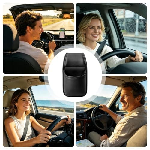 Leather Car Door Organizer with Cup Holder, Adhesive Side Storage Pocket — view 6