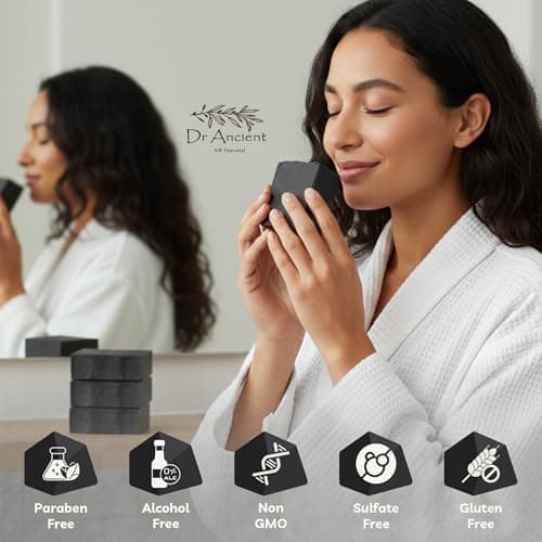 Dr. Ancient Natural Charcoal Soap Bar Traditional Way Handcrafted Charcoal Black Soap for Face & Body, Deep Cleansing, Detoxifying, Pore-Minimizing, Activated Charcoal-Soaps, Vegan, Chemical-Free — view 5