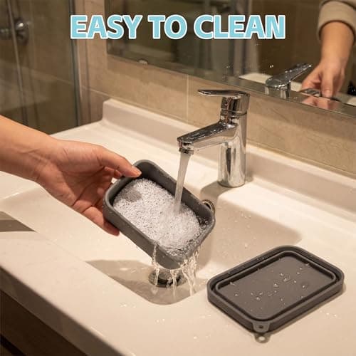 Portable Travel Soap Case, Soap Dish with Lid and Draining Layer — view 6