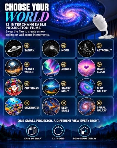 Topacme Night Light Projector 2-in-1 Deep Sea Star Lamp — view 3