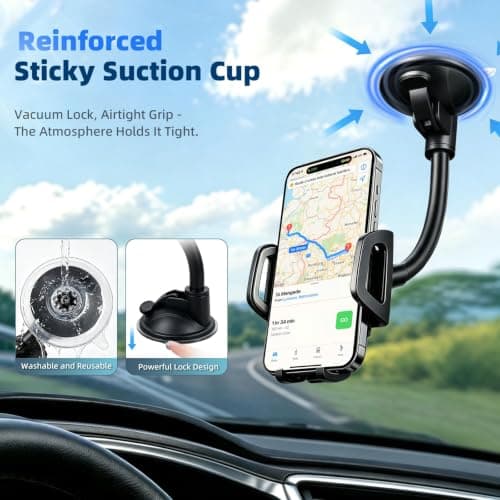 Vansky 3-in-1 Car Phone Holder: 3 Mountings - Fits Windshield Dash Vent — view 6