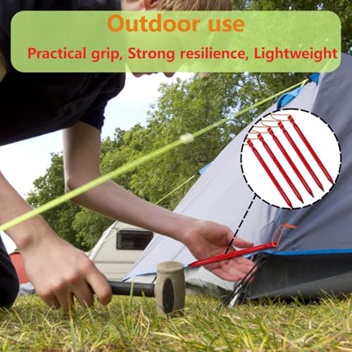 12 Pack Red Lightweight Aluminum Tent Pegs, Y Shaped Tent Pegs — view 6