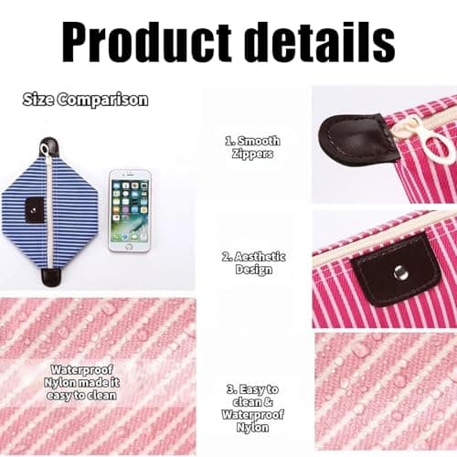 4Pcs Washbag, Kids Toiletry Bag, Small Makeup Bag, Foldable Travel Toiletry Bags, Multi Coloured, for Women Girls Travel Bag (Streak) — view 3
