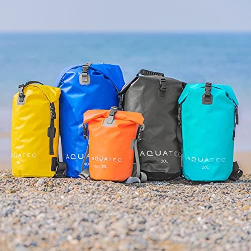 AQUATEC Waterproof Dry Bag Rucksacks - 5x Sizes: 10L, 15L, 20L, 30L & 40L | Double Shoulder Strap Backpack | Perfect for Boating/Kayaking/Hiking/Camping (30L | Black) — view 3