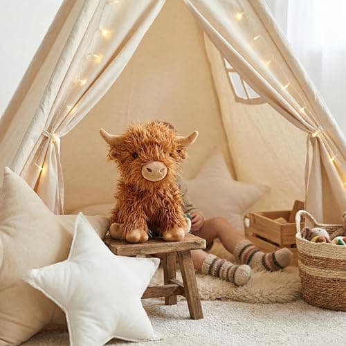 HENBRANDT Highland Cow Plush Toy 23cm, Soft Fluffy Scottish Cow Teddy — view 6