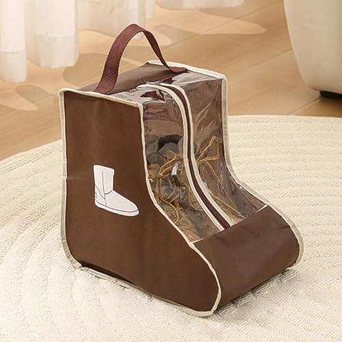 Work Boot Storage Bag - Dustproof Shoe Carrying Bag | Portable Boot Storage Bag With Handle, Protective Bag, Shoe Covers For Men, marrón, Short style, See description — view 3