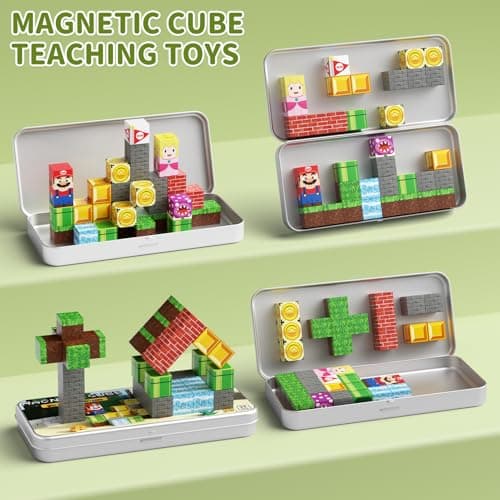Magnetic Blocks Travel Toy for Kids: 35pcs Adventure Iron Case Building Set — view 4