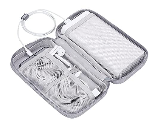 Hard Drive Case for Power Bank,Small Cable Organiser Bag Travel Electronic Accessories Case for Cord,Charger Adapter,USB,Battery Tidy Pouch-Teal — view 6
