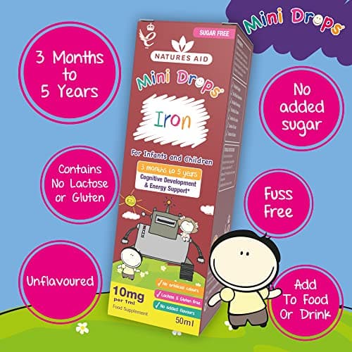 Natures Aid Mini Drops Iron Supplement for Kids & Children - 50ml — view 4