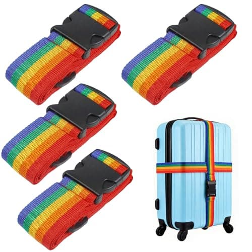 4PCS Luggage Straps for Suitcases, Secure Luggage with Bright Colors for Easy Identification - Suitable for Suitcases under 32 inches