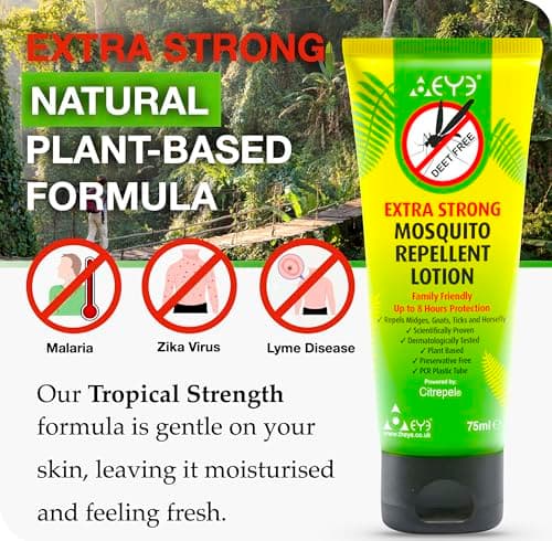 THEYE Mosquito Repellent Cream - Extra Strong/Tropical Strength - 100% Natural, Deet Free, No Preservatives - Safe Insect/Midge Repellent for Adults, Children & The Environment - 75ml — view 5