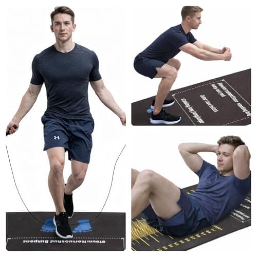 EVERGOODS Long Jump Test Board & Jump Rope Mat Heavy-Duty Double-Sided PE — view 4
