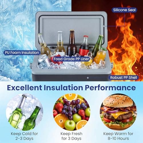 COSTWAY 12L/16L/21L/41L Insulated Cool Box (Dark Gray, 48 x 29 x 31 cm) — view 3