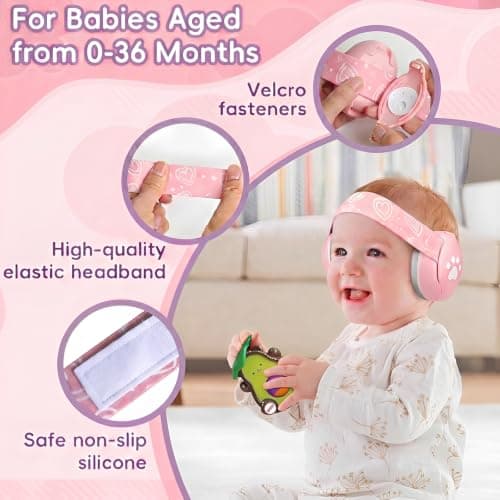 Baby Ear Defenders for 0-36 Months, Soft Adjustable with Noise‑Reduction — view 3