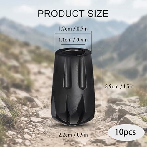 Walking Stick Rubber Ends, 10 Pack Rubber Tips, Durable Replacement Parts — view 2