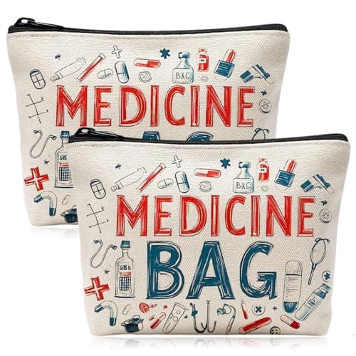 Medicine Bags for Travelling, Mmedication Bag, 2pcs Medication Organizer Pouches for Pills and Medical Supplies, Portable Medicine Storage for Travelers, Nursing Professionals, 7.08 x 8.66 Inches