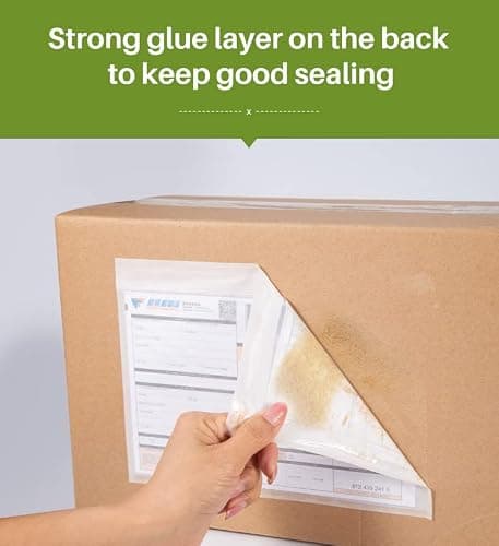 Supfive Clear Document Enclosed Wallet 100pcs (A5 170x250mm) Peel & Seal Plastic Envelopes, Packing Lists & Delivery Notes for Parcels, Shipping Postage Pouches Bags — view 6