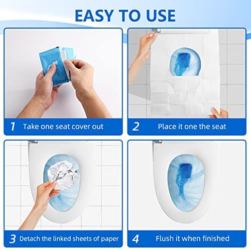 Toilet Seat Covers (60 Pack), XL Flushable and Biodegradable Paper — view 6