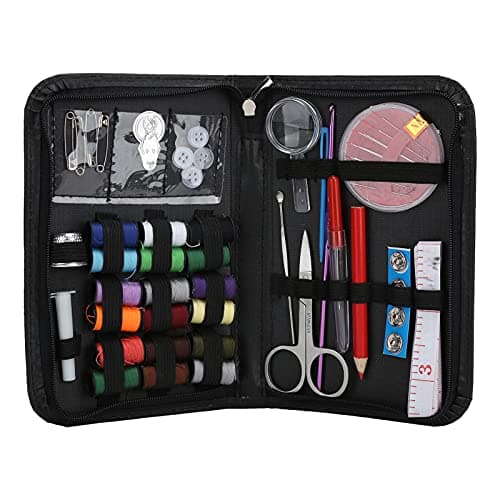 Qcwwy Sewing Kit Nylon with Stainless Steel Needle Set for Travel (Black) — view 6