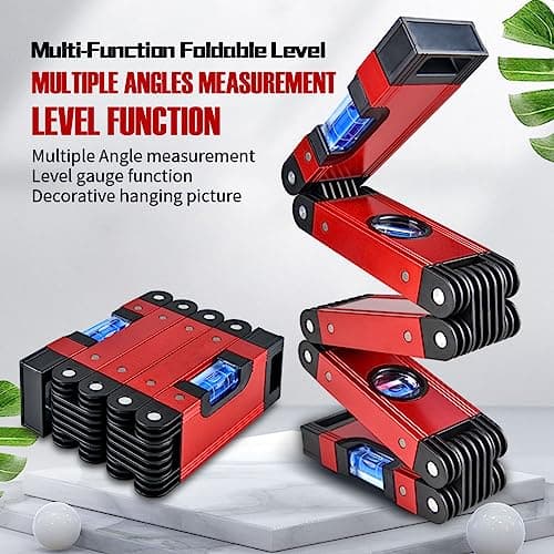 N&S Juvyig Multi-Function Foldable Level Tool - Multi-Angle Measuring Woodworking Tools - Precise Leveling in Any Position Ruler w/Magnetic (Alloy) — view 2