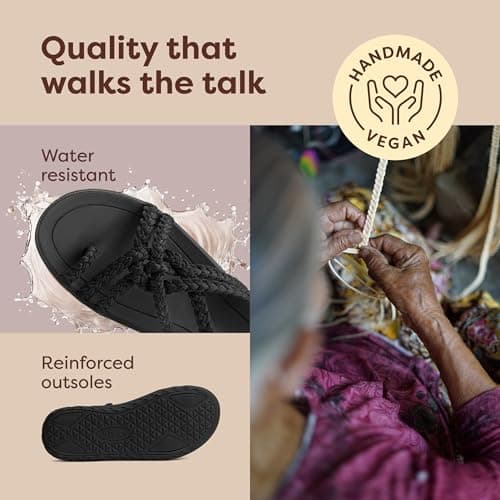 Plaka Explore Walking and Hiking Sandals for Women | Comfortable Summer Sandal with Arch Support | Waterproof Comfy Sandals for Travel, Beach or Poolside, Pure Black, 8.5-9 — view 6