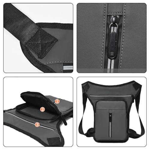 Generisch Leg Rig - Adventure Waist Satchel, Versatile Sport Hip Pack, Grey Weatherproof External Activity Pouch, Multi Compartment Travel Accessory Holder for Running, Cycling, Trekking — view 3