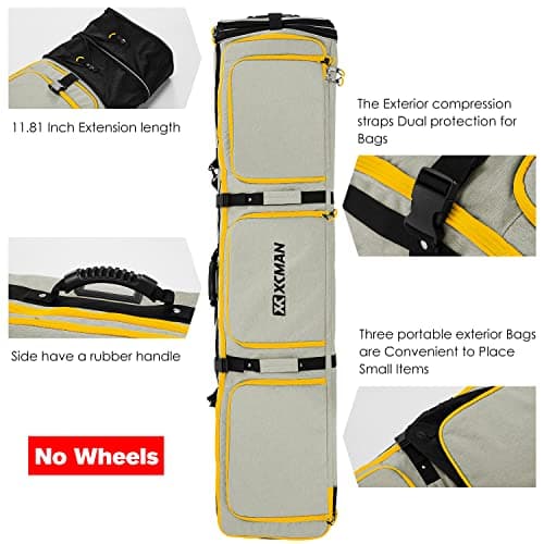 XCMAN Padded Snowboard Bag Adjustable Length 63-75In Padded Bag for Air Travel (Light Brown) — view 2