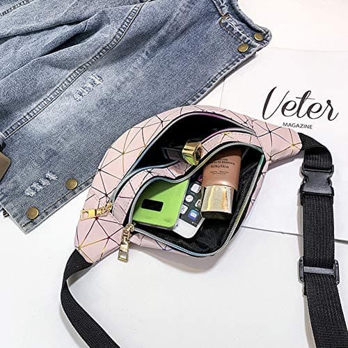 Estwell Bum Waist Bag Festival Fanny Pack 3 Zip Pockets Fashion Waterproof PU Leather Waist Pouch Travel Holiday Waist Pack for Women Ladies Girls — view 2