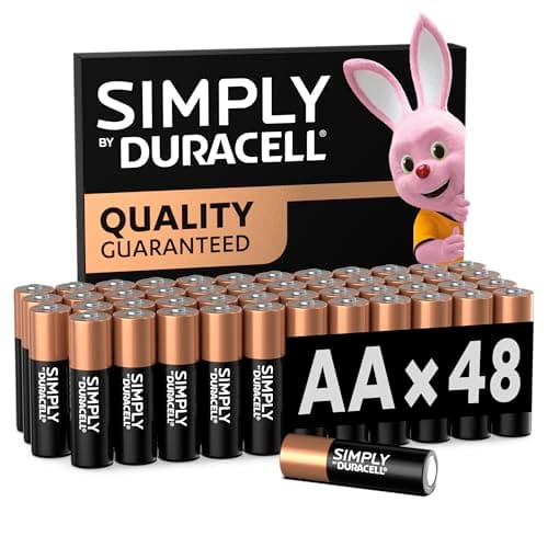 DURACELL Simply AA Batteries (48 Pack) - Alkaline Double A Battery 1.5V - Quality Guaranteed - Everyday Device - Plastic-Free Packaging
