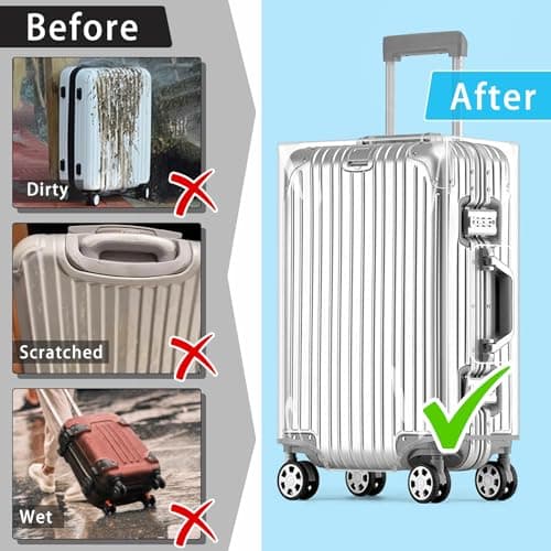 Yotako Clear PVC Suitcases Covers Protectors 30 Inch XL Large Luggage Cover — view 6