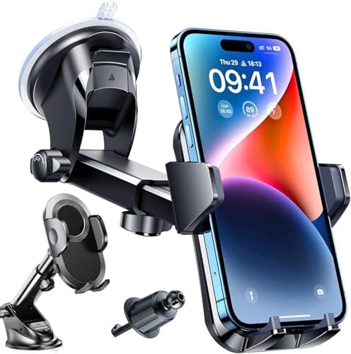 SpeXyngial Car Phone Holder, Car Phone Mount 360° Rotation, Upgraded Version with Strong Suction Power, Phone Cradle for Dashboard/Windscreen/Air Vent, Phone Holder for all 4.0''-7.0'' Phones