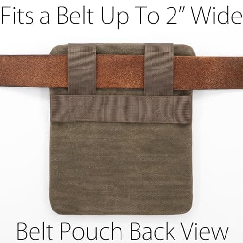 diodrio Belt Zipper Pouches for Men Women Compact EDC Pouch, YKK Zipper, Anti-theft Pickpocket Proof Safety Wallets, Waist Pack for Traveling Hiking, Water Resistant, Tough Waxed Canvas, Olive, Medium — view 5