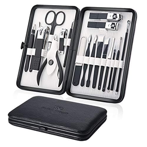 Manicure Set 18pcs Nail Clipper Kit Professional Grooming Kit, Black