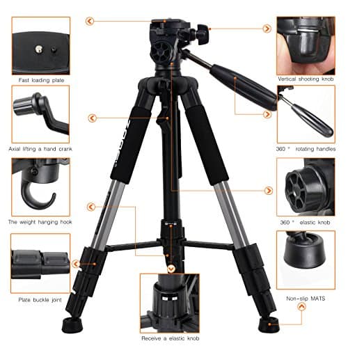ZOMEI Q111 55-inch Smartphone Flexible Aluminum Travel Tripod(Silver) — view 3