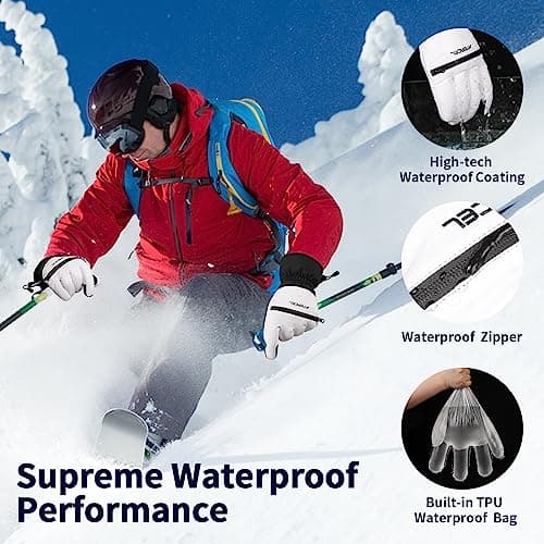 ATERCEL Waterproof Ski Gloves - 3M Thinsulate Warmth, Touchscreen — view 3