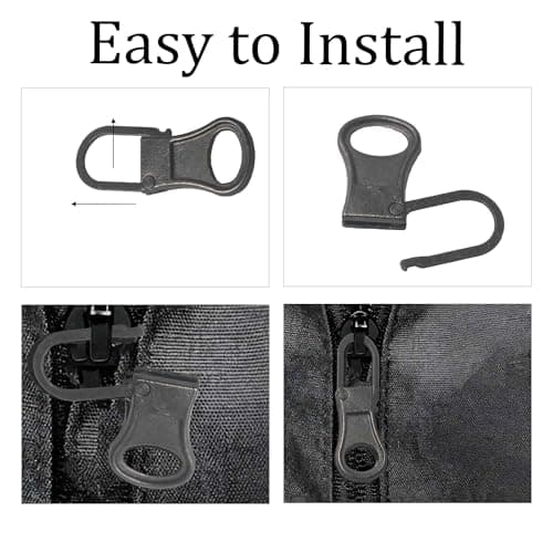 AUXBC 12PCS Metal Zipper Pull Replacement, Detachable Zipper Tab Repair Handle Kit for Jackets Pants Boots Bags Clothing Applications, Gun Black — view 6