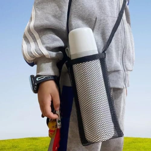 Ainvhh 4 PCS Water Bottle Holder Mesh Water Bottle Pouch Sleeve with Adjustable Shoulder Strap Portable Waters Bottles Sleeve Shoulder Bottle Holder for Outdoor Camping Hiking Gym Walking Sports — view 5