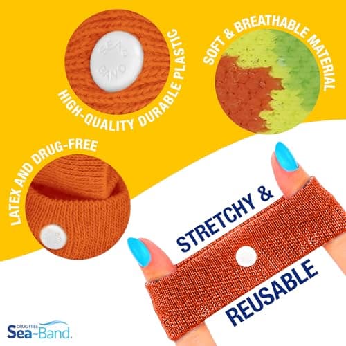 Sea-Band Orange Kids Travel & Motion Sickness Acupressure Wristband, 1 Pair — view 6