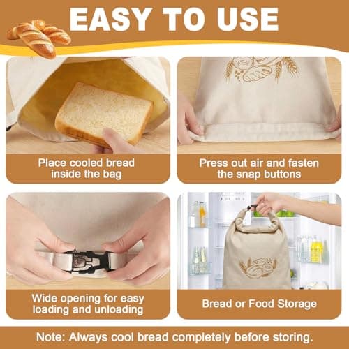 Beeswax Bread Bag for Homemade, Reusable Loaf Beeswax Guard Bag for Sourdough, 17X13 Inch Linen Bees Wax Bread Bags for Keep Fresh, Freezer Safe (Beige 1*button) — view 5