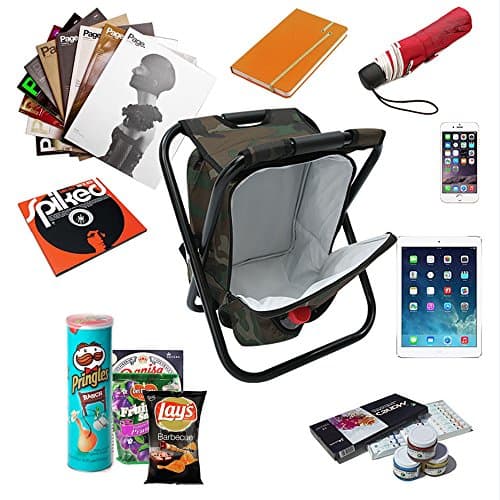 Zology Folding Camping Chair Stool Backpack with Cooler Insulated Picnic Bag, Camouflage Portable Hiking Seat Table Bag for Outdoor Indoor Fishing Travel Beach BBQ — view 5