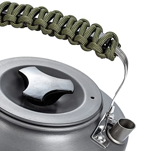 CarpLife Slim Kettle Hand Finished with Paracord Handle – Lightweight Travel Kettle Camp Coffee Pot for Fishing, Camping, Caravans on Outdoor Open Fires, Fire Pits, Gas Stove for Portable Coffee Tea — view 3
